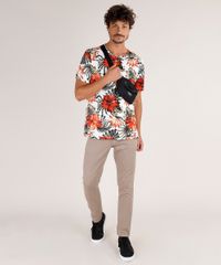 Camiseta-Masculina-Mickey-Estampada-de-Folhagens-Manga-Curta-Gola-Careca-Off-White-9810332-Off_White_3