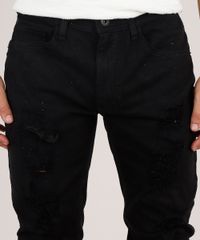 Calca-de-Sarja-Masculina-Skinny-Destroyed-Preta-9826059-Preto_2