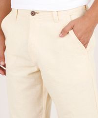 Bermuda-Masculina-Reta-com-Textura-Amarela-9763629-Amarelo_2