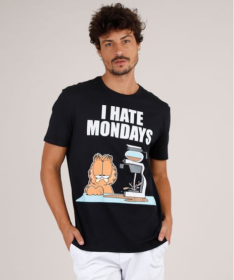 Camiseta-Masculina-Garfield--I-Hate-Mondays--Manga-Curta-Gola-Careca-Preta-9771291-Preto_1