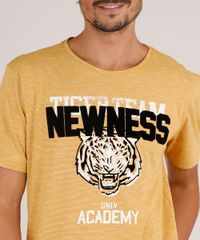 Camiseta-Masculina-Listrada-Tigre--Newness--Manga-Curta-Gola-Careca-Mostarda-9755144-Mostarda_4