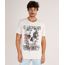 Camiseta-Masculina-Caveira-com-Flores-Manga-Curta-Gola-Careca-Bege-Claro-9760042-Bege_Claro_1