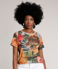 Blusa-Feminina-Agua-de-Coco-Estampada-Cesto-de-Frutas-Manga-Curta-Decote-Redondo-Verde-Escuro-9762771-Verde_Escuro_1