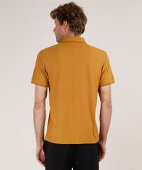 Polo-Masculina-Basica-Comfort-Fit-em-Piquet-Manga-Curta-Mostarda-9842591-Mostarda_2