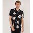 Camisa-Masculina-Relaxed-Estampada-Floral-Manga-Curta-Preta-9657150-Preto_1
