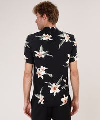 Camisa-Masculina-Relaxed-Estampada-Floral-Manga-Curta-Preta-9657150-Preto_2