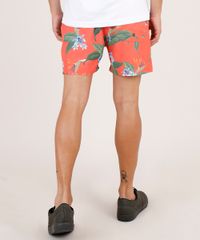 Short-Masculino-Estampado-de-Folhagem-com-Bolsos-Coral-9734062-Coral_4