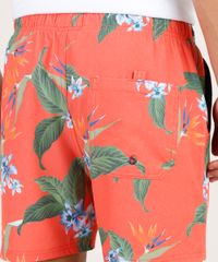 Short-Masculino-Estampado-de-Folhagem-com-Bolsos-Coral-9734062-Coral_5