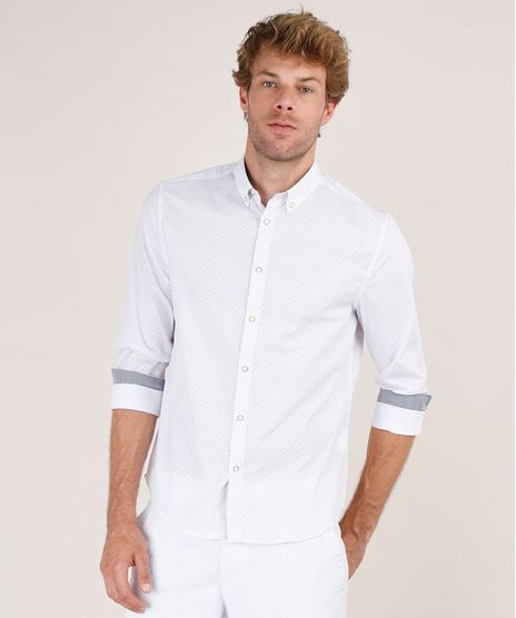 Camisa-Masculina-Tradicional-Estampada-Mini-Print-Manga-Longa-Branca-9645923-Branco_1