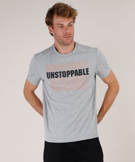 Camiseta-Masculina-Esportiva-Ace--Unstoppable--Manga-Curta-Gola-Careca-Cinza-Mescla-Claro-9836060-Cinza_Mescla_Claro_1