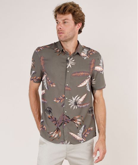 Camisa-Masculina-Tradicional-Estampada-de-Folhagem-Manga-Curta-Verde-9639677-Verde_1