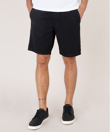 Bermuda-de-Sarja-Masculina-Reta-Alfaiatada-com-Cordao--Preta-9754112-Preto_1