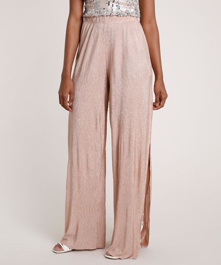 Calca-Feminina-Pantalona-Acetinada-com-Fenda-Rose-9774904-Rose_1