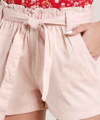 Short-de-Sarja-Feminino-Clochard-Cintura-Super-Alta-com-Faixa-para-Amarrar-Rose-9693569-Rose_4