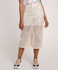 Saia-Feminina-Midi-em-Tule-com-Paetes-e-Fenda-Bege-Claro-9623007-Bege_Claro_1