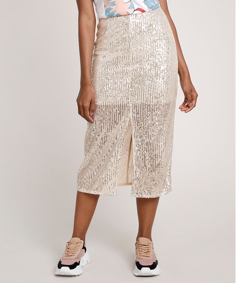Saia-Feminina-Midi-em-Tule-com-Paetes-e-Fenda-Bege-Claro-9623007-Bege_Claro_1