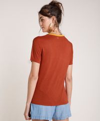 Blusa-Feminina-Agua-de-Coco-com-Patch-de-Banana-Manga-Curta-Decote-Redondo-Cobre-9762760-Cobre_2