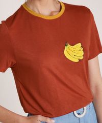 Blusa-Feminina-Agua-de-Coco-com-Patch-de-Banana-Manga-Curta-Decote-Redondo-Cobre-9762760-Cobre_4
