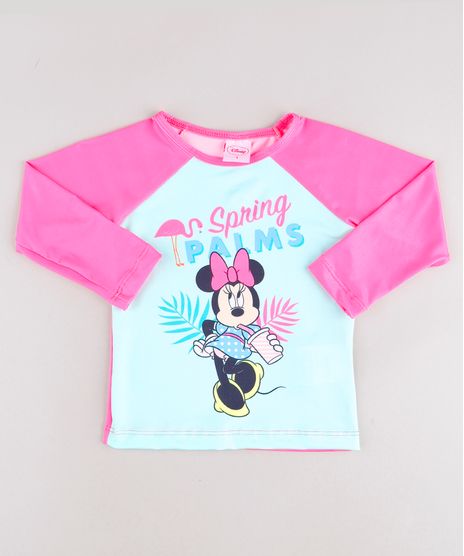 Blusa-de-Praia-Infantil-Minnie-Raglan-Manga-Longa-com-Protecao-UV50--Rosa-Neon-9739529-Rosa_Neon_1