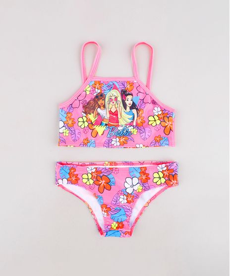 Biquini-Infantil-Barbie-Estampado-Floral-Protecao-UV50--Rosa-9740730-Rosa_1