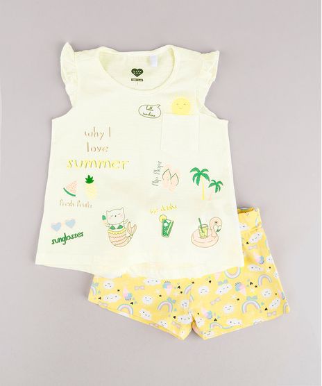 Conjunto-Infantil-de-Regata-Tropical-com-Babado-Off-White---Short-Estampado-Amarelo-9785517-Amarelo_1