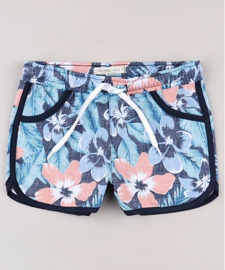 Short-Infantil-Running-Estampado-Floral-com-Lurex-Azul-Marinho-9751370-Azul_Marinho_1