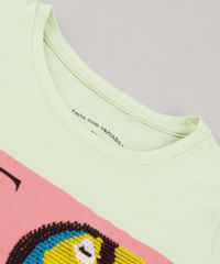 Blusa-Infantil-Tucano-com-Paete-Dupla-Face-Manga-Curta--Verde-Claro-9748624-Verde_Claro_5