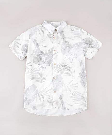 Camisa-Infantil-Estampada-de-Folhagens-Manga-Curta-Bege-Claro-9774690-Bege_Claro_1