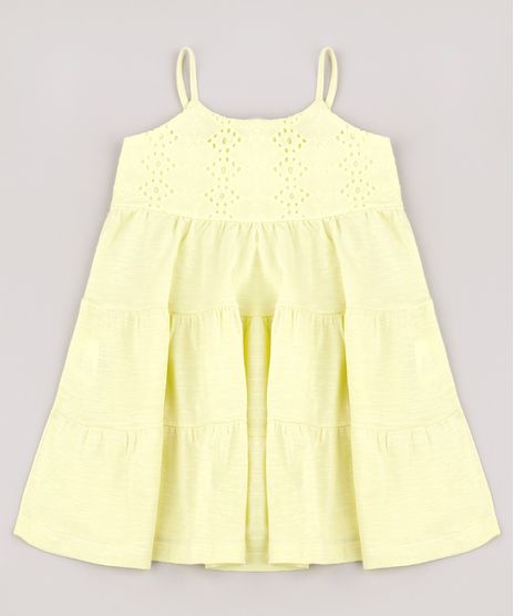 Vestido-Infantil-com-Laise-e-Recortes-Alca-Fina-Amarelo-Claro-9744294-Amarelo_Claro_1