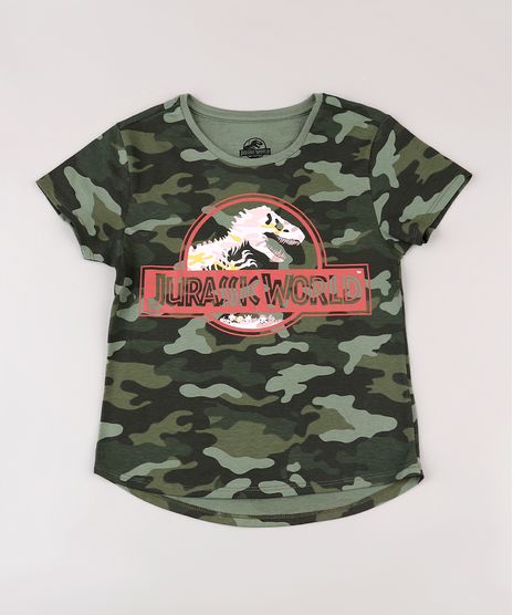 Blusa-Infantil-Jurassic-World-Estampada-Camuflada-Manga-Curta-Decote-Redondo-Verde-Militar-9741327-Verde_Militar_1