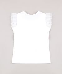 Blusa-Infantil-com-Estampa-de-Flores-e-Pompom-Manga-Curta--Off-White-9758259-Off_White_2