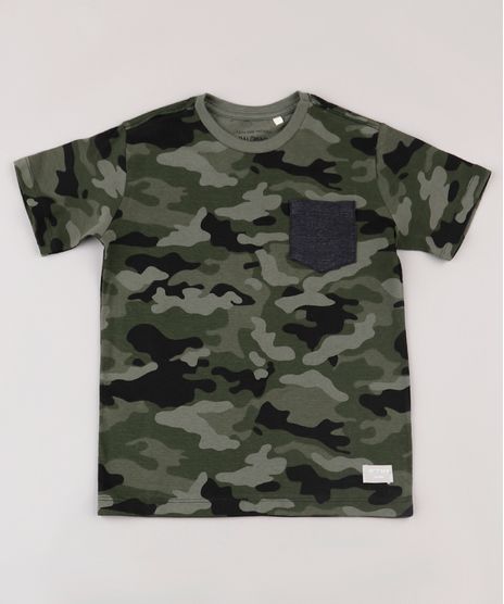 Camiseta-Infantil-Estampada-Camuflada-com-Bolso-Manga-Curta--Verde-Militar-9732783-Verde_Militar_1