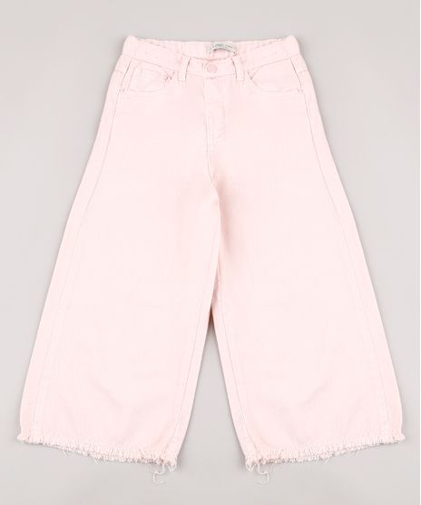 Calca-de-Sarja-Infantil-Pantacourt-Barra-Desfiada-Rose-9748591-Rose_1
