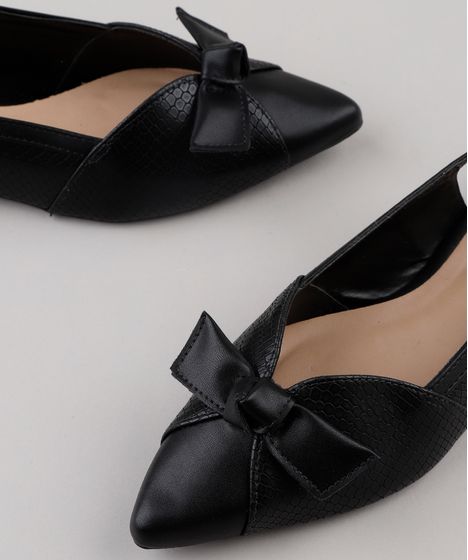 sapatilha via uno laço preta