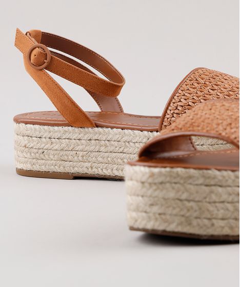 sandalia flatform salto baixo