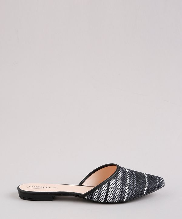 Mule Feminino Bico Fino Oneself Texturizado Preto 36