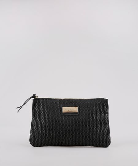Necessaire-Feminina-Agua-de-Coco-Estampada-Bromelia-com-Palha-Preta-9797219-Preto_1