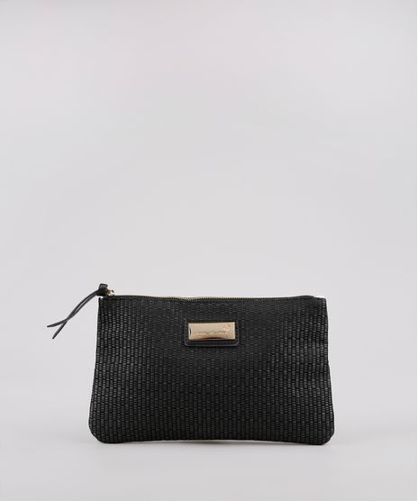 Necessaire-Feminina-Agua-de-Coco-Estampada-Bromelia-com-Palha-Preta-9797219-Preto_1