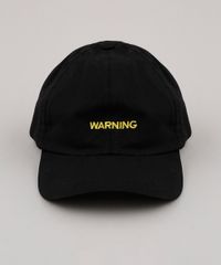Bone-Masculino-Aba-Curva-com-Bordado--Warning--Preto-9769586-Preto_1