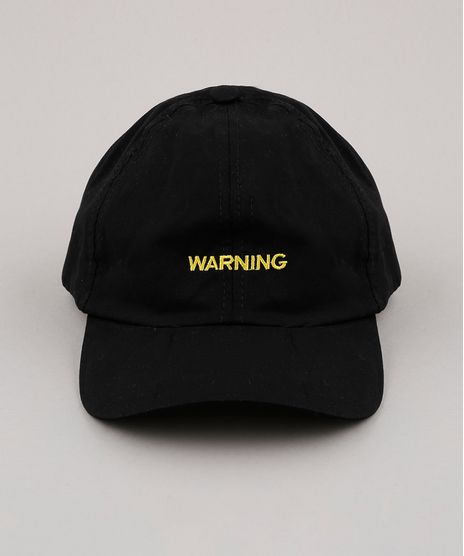Bone-Masculino-Aba-Curva-com-Bordado--Warning--Preto-9769586-Preto_1