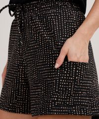 Short-Feminino-Cargo-Estampado-de-Poa-com-Cordao-Preto-9789586-Preto_4
