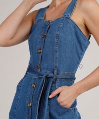 Vestido-Jeans-Feminino-Midi-com-Botoes-e-Faixa-para-Amarrar-Alca-Larga-Azul-Medio-9830495-Azul_Medio_4