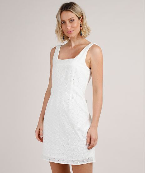 Vestido-Feminino-Curto-em-Laise-Alca-Larga---Elastico-de-Cabelo-Scrunchie-Off-White-9704306-Off_White_1