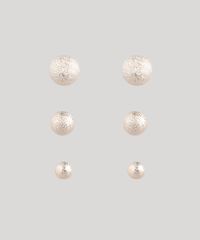 Kit-de-3-Brincos-Femininos-Folheados-Bolinha-Texturizado-Dourado-9116792-Dourado_1