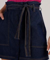 Saia-Jeans-Feminina-Clochard-Curta-com-Botoes-e-Faixa-Para-Amarrar-Azul-Escuro-9833560-Azul_Escuro_4