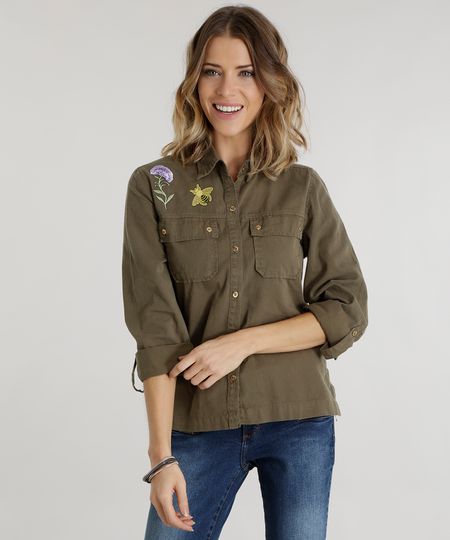 Camisa-com-Patch-Verde-Militar-8590860-Verde_Militar_1