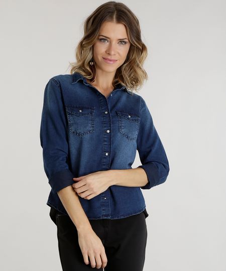 Camisa-Jeans-Azul-Escuro-8584653-Azul_Escuro_1 Camisa-Jeans-Azul-Escuro-8584653-Azul_Escuro_1