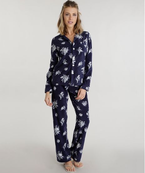 Pijama-Estampado-Floral-em-Plush-Azul-Marinho-8515300-Azul_Marinho_1