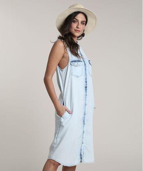 Vestido-Jeans-Feminino-Salinas-Midi-com-Bolsos-Sem-Manga-Azul-Claro-9809263-Azul_Claro_1