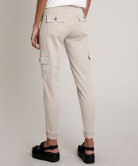 Calca-de-Sarja-Feminina-Cargo-Bege-9855752-Bege_2